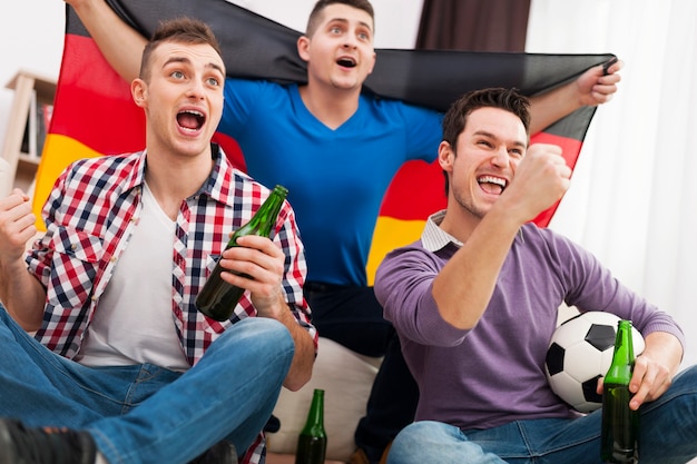 Germany men cheering football match