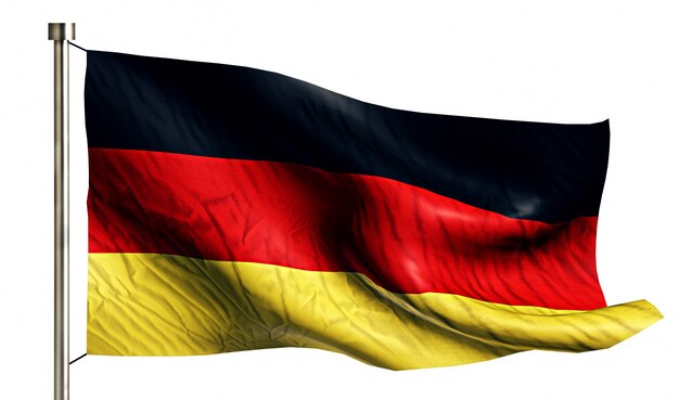 독일 국기 절연 3D 흰색 배경
