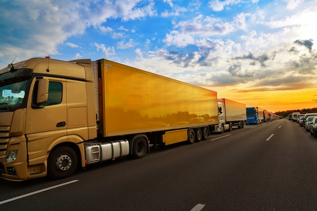 Germany traffic jam in a road vehicle accident