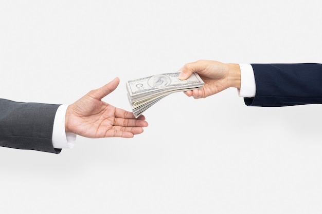Geschäftsvorschlag für den Kauf von Händen mit Geld