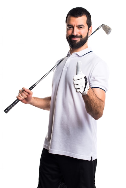 Free photo gesture golfer iron good positive