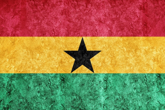 Ghana Metallic flag, Textured flag, grunge flag