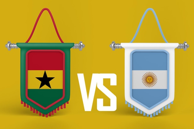 Знамя флага Ганы против Аргентины