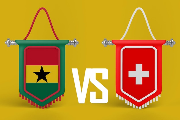 Free photo ghana vs switzerland flag banner