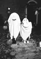 Free photo ghost costume for halloween party