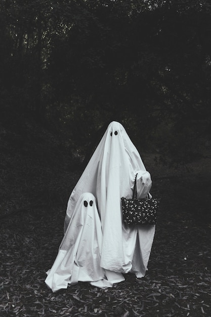 Ghost with child in woods