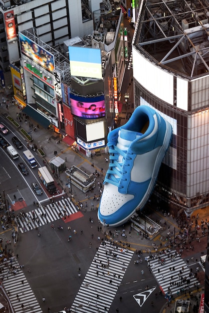 Free photo giant shoe in everyday life