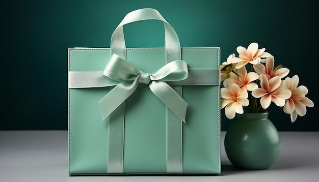 Free photo a gift box with a beautiful flower illustration on it generated by artificial intelligence