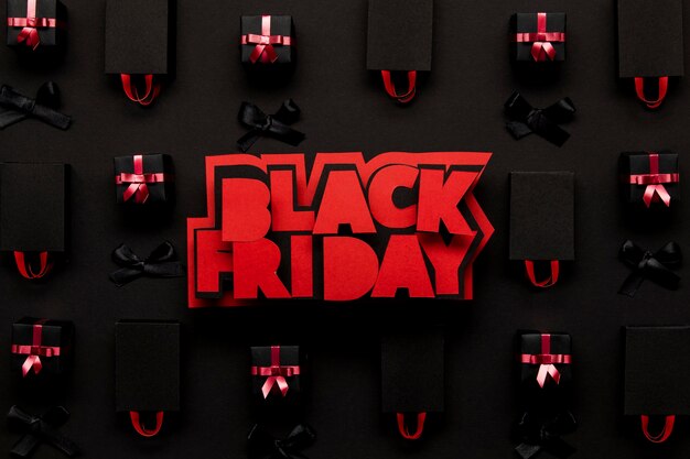 Gift boxes black friday concept