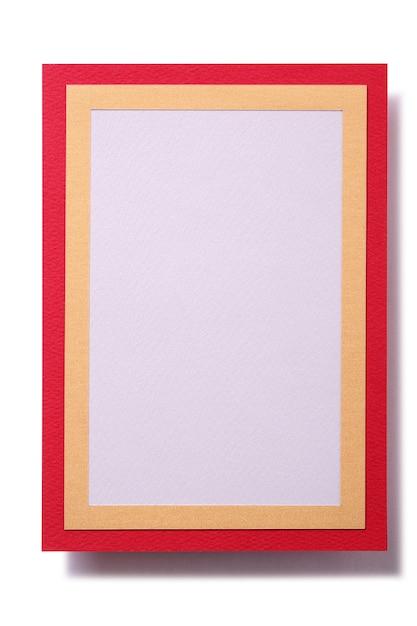 Gift card red gold border template vertical