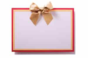 Free photo gift card with gold bow and red frame