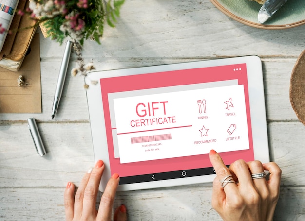 無料写真 ギフト券バウチャークーポン割引の概念