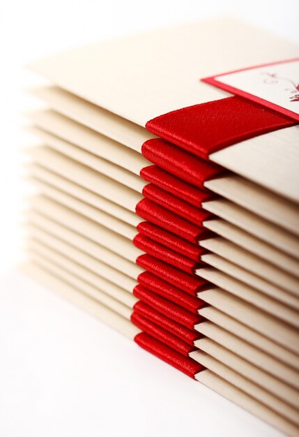 Gift envelopes with red bow