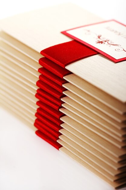 Gift envelopes with red bow