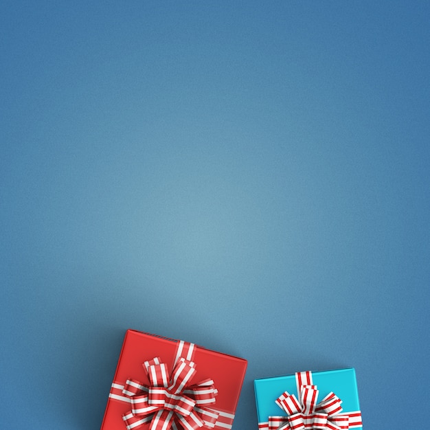 Gift packs on a blue background