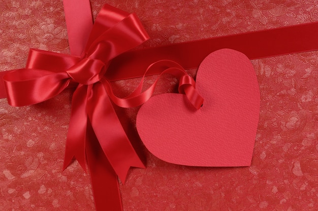 Gift for valentine with a red heart