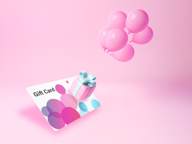 Gift voucher in 3d rendering