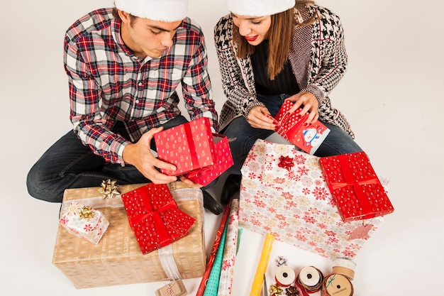 Gifting concept with modern couple
