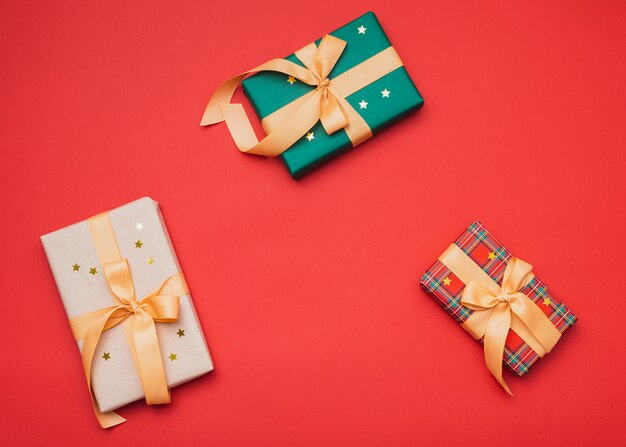 Gifts for christmas wrapped in paper