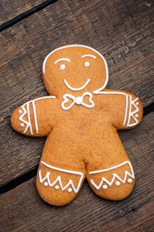 Gingerbread man christmas cookie homemade cake sweet dessert new year