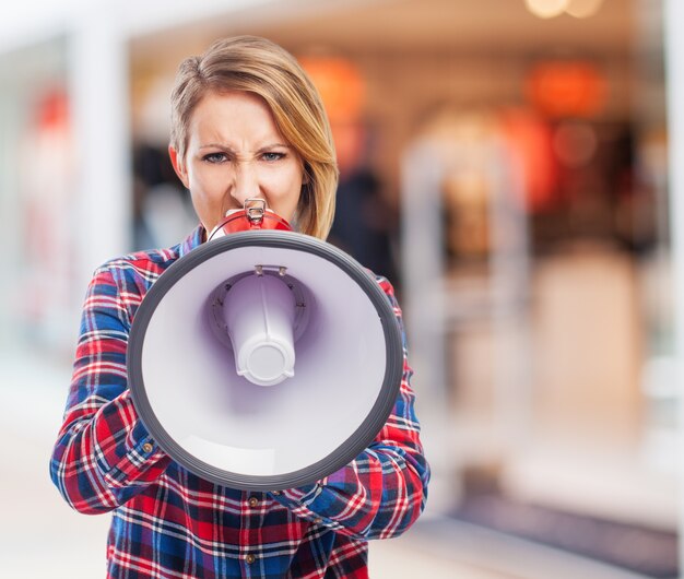 girl brunette talking voice business