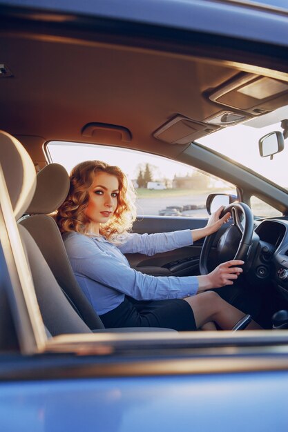 girl in a car