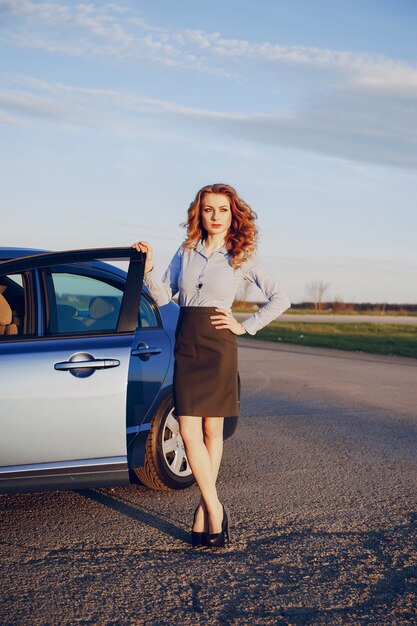 girl in a car