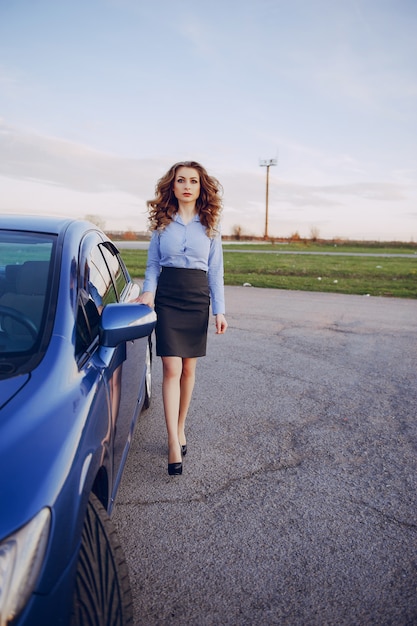 Free photo girl in a car