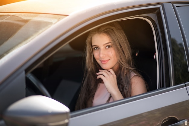 Girl in car