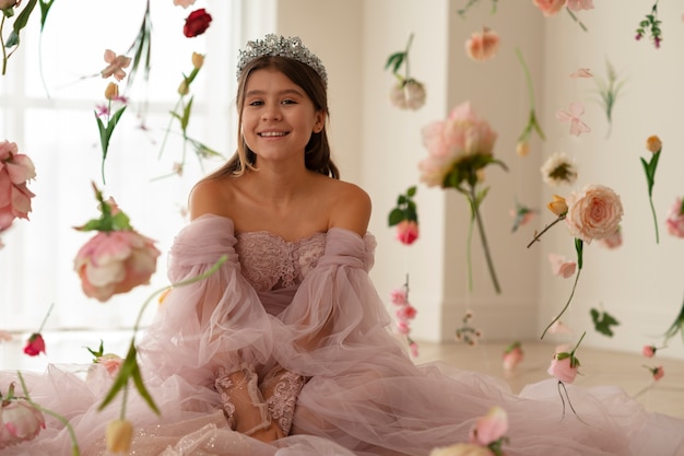 Free photo girl celebration her quinceanera