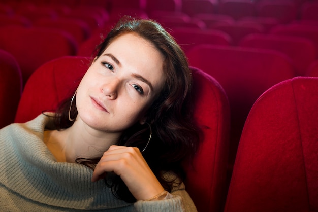 Free photo girl in cinema