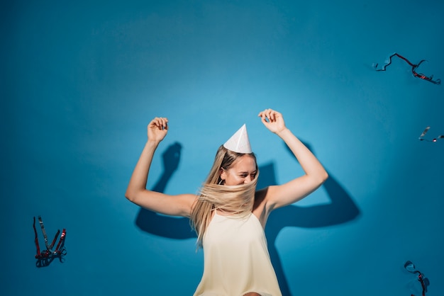 Free photo girl dancing at a party