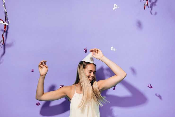 Free Photo girl dancing at a party
