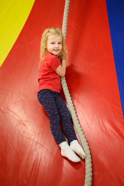 Girl enjoying indoor playground