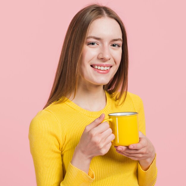 Girl expressing her happiness