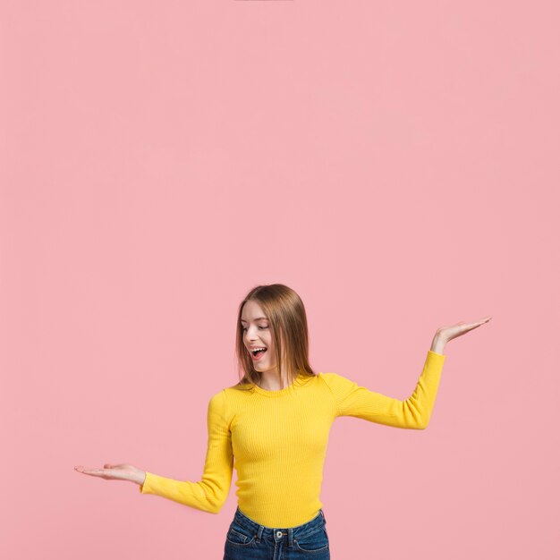 Girl expressing her happiness