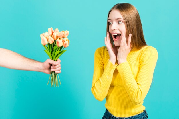 Girl expressing her happiness