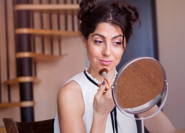 Girl getting ready to go out