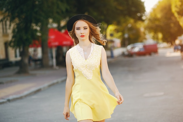 Free photo girl in a hat