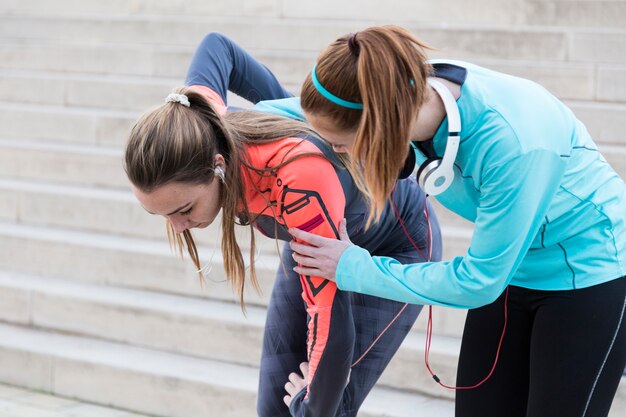 girl helping her partner