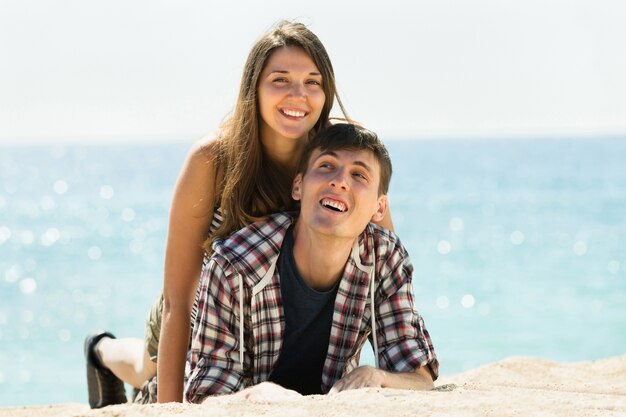 Girl and her boyfriend smiling