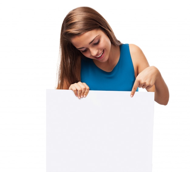 Girl holding a poster