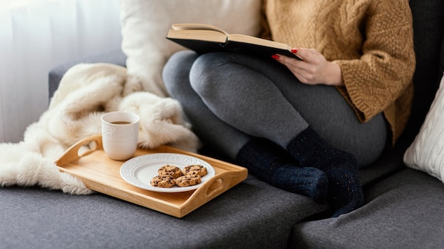 Girl at home reading