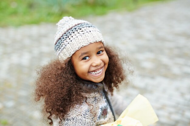 Girl in knitwear