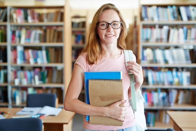 Girl in library