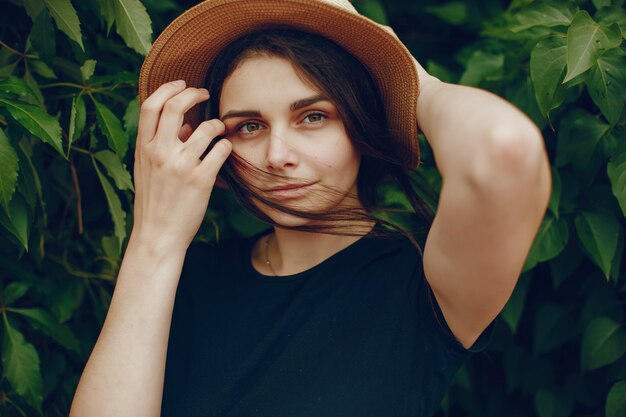 Girl near tree