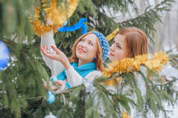 Girl near tree