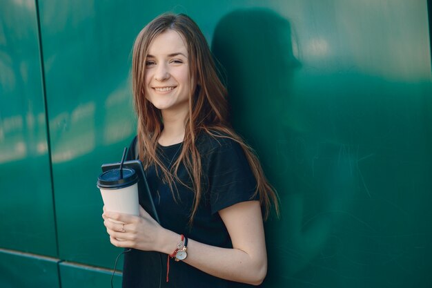 girl near wall