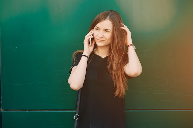 girl near wall