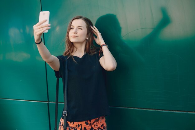 girl near wall